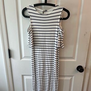 Asos Maternity cold shoulder stripe dress